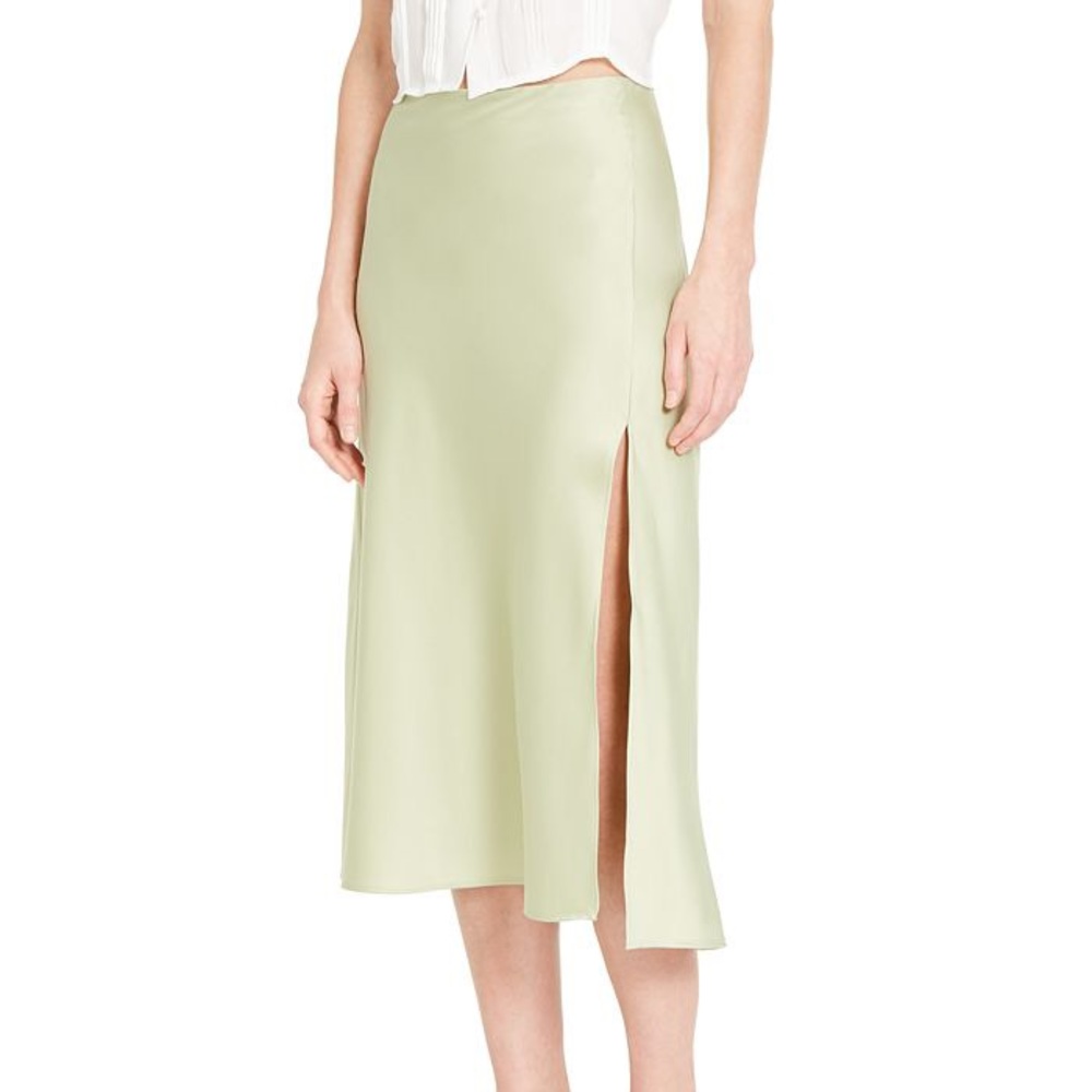 Danielle Bernstein Slitted A-Line Slip Skirt